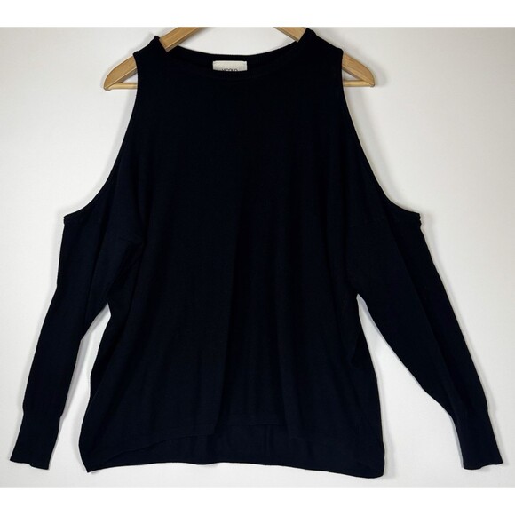 Vicolo Women's Medium Black Small Cold Shoulder Sweater Soft Made in Italy - Picture 1 of 12